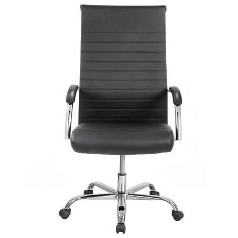 Cadeira de Escritório Esteirinha Base Cromada com Rodinha Fortt Pequim Preta - Cef09-p