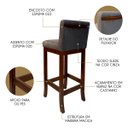 Ver imagem 3 de Kit 3 Banquetas Média Estofada de Madeira Castanho Melody Suede Cinza