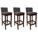 Ver imagem 1 de Kit 3 Banquetas Média Estofada de Madeira Castanho Melody Suede Cinza