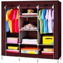 Ver imagem 3 de Guarda Roupa Portatil Grande Armario Sapateira Cabideiro Arara Praia Camping Viagem Prateleiras