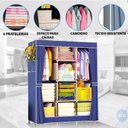 Ver imagem 4 de Guarda Roupa Portatil Grande Armario Sapateira Cabideiro Arara Praia Camping Viagem Prateleiras