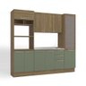 Armário de Cozinha Modulada Completa 04 Peças 2,40m Botanic Kappesberg - Nogueira/verde Oliva - 2