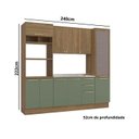 Ver imagem 2 de Armário de Cozinha Modulada Completa 04 Peças 2,40m Botanic Kappesberg