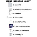 Ver imagem 2 de Gabinete 02 Portas para Banheiro com Lavatório + Armário + Torneira + Engate Flexível + Fita Veda Ro