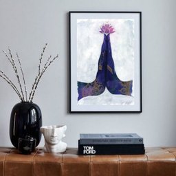 Quadro Mão Namastê Mudra - 60x48cm:madeira Branca - 1 Quadro Mão Namastê Mudra - 60x48cm:madeira Branca - 1