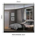 Ver imagem 4 de Guarda-Roupa Casal 100% MDF Madesa Zurique 3 Portas de Correr de Espelho Preto Cor:Preto