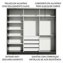 Ver imagem 6 de Guarda-Roupa Casal 100% MDF Madesa Zurique 3 Portas de Correr de Espelho Preto Cor:Preto