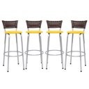Ver imagem 1 de Kit 4 Bancos Alto Tamborete para Balcão Junco Argila Àrea de Lazer Ilha Bancada bar churrasqueira