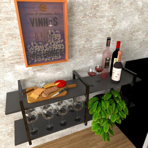 Prateleira Industrial Banheiro Organizador Nicho Mdf Ferro Estante Preto Preta Madeira