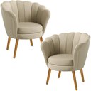 Ver imagem 1 de Kit Duas Poltronas Pétala em Linho Premium 02-bege Sua Casa Decorações
