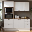 Ver imagem 1 de Cozinha Modulada 100% MDF 3 Peças com Torre Quente e Tampo Iluminata Branco/Ébano