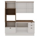 Ver imagem 4 de Cozinha Modulada 100% MDF 3 Peças com Torre Quente e Tampo Iluminata Branco/Ébano