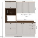 Ver imagem 3 de Cozinha Modulada 100% MDF 3 Peças com Torre Quente e Tampo Iluminata Branco/Ébano