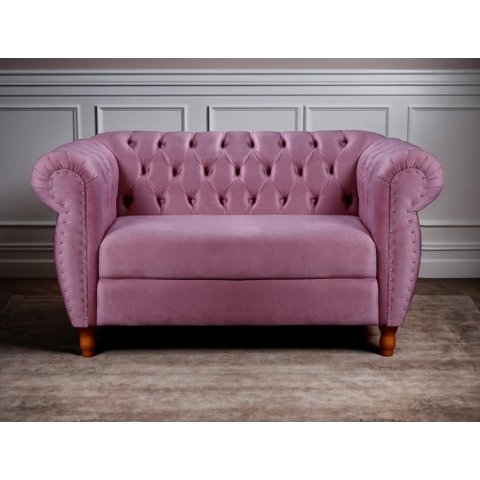 Sofá Nobreza 2 Lugares Cor Veludo Roxo