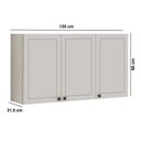 Ver imagem 3 de Armário Aéreo 120 cm 3 Portas Americano Provençal Branco