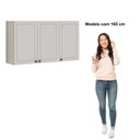 Ver imagem 5 de Armário Aéreo 120 cm 3 Portas Americano Provençal Branco