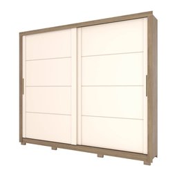 Guarda-roupa 270cm Casal 2 Portas de Correr 4 Gavetas Palace Henn - Rústico/off white - 6