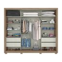 Ver imagem 5 de Guarda-roupa 270cm Casal 2 Portas de Correr 4 Gavetas Palace Henn - Rústico/off white