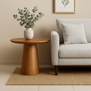 Ver imagem 2 de Mesa Auxiliar Redonda Clean – Acabamento Natural, Estilo Neutro