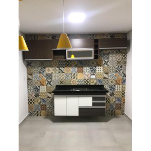 - Gabinete para Pia de Cozinha 1,50m Donatello Preto e Branco Fosco 100% Mdf 15mm Rino Móveis