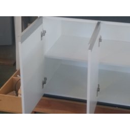 - Gabinete para Pia de Cozinha 1,50m Donatello Preto e Branco Fosco 100% Mdf 15mm Rino Móveis - 6