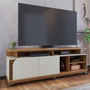 Ver imagem 3 de Rack para TV Luna 75 Polegadas 180cm MDP Freijó Off White Bege Colibri Móveis