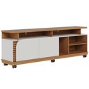 Ver imagem 1 de Rack para TV Luna 75 Polegadas 180cm MDP Freijó Off White Bege Colibri Móveis