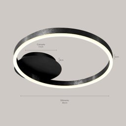 Plafon Sobrepor Led Integrado 45x40 em Alumínio Bivolt 22w - 5