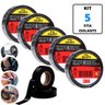 Kit 5 Fita Isolante Imperial Slim Preta 10 Metros 3M - 1