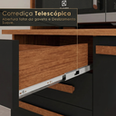 Ver imagem 7 de Cozinha Compacta em MDP 8 Portas 2 Gavetas Millena com Vidro Reflecta Yescasa Marrom/Mel/Grafite