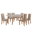 Ver imagem 2 de Mesa de Jantar Copper 180cm Tampo MDF Vidro Canto Copo com 6 Cadeiras Carolina