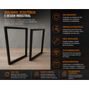 Ver imagem 3 de Par Pé de Mesa Industrial Metalon Preto Forte 74x59cm