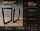 Ver imagem 3 de Par Pé de Mesa Industrial Metalon Preto Forte 74x59cm