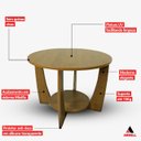 Ver imagem 4 de Mesa de Centro Sala de Estar Canadá com Base Clássica Curva Castanho - Arkell