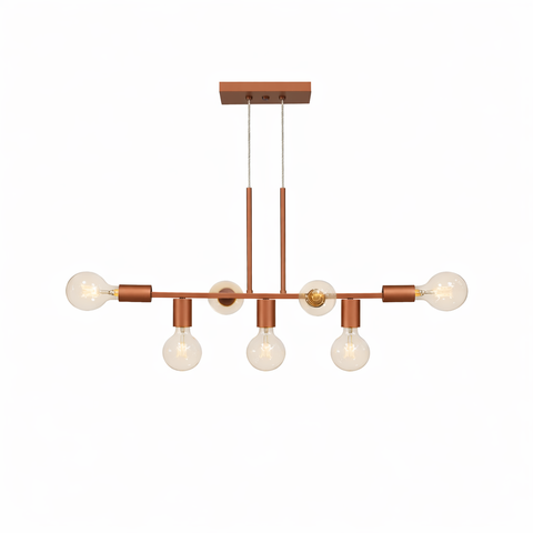 Pendente Rubis Aluminio Teto e27 7 Luzes Lumini Lab - Rose Gold