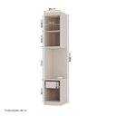 Ver imagem 3 de Mesa de Cabeceira Modular Esquerda 2 Portas 1 Gaveta Hera CabeCasa MadeiraOriginals Off White/Cream