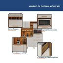 Ver imagem 5 de Armário de Cozinha Monte Rey 7 Portas 2 Gavetas MDF-MDP 160cm Off White