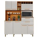 Ver imagem 1 de Armário de Cozinha Monte Rey 7 Portas 2 Gavetas MDF-MDP 160cm Off White