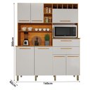Ver imagem 4 de Armário de Cozinha Monte Rey 7 Portas 2 Gavetas MDF-MDP 160cm Off White