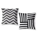 Ver imagem 1 de Kit 2 Almofadas Cheias 40cm X 40cm Decorativas Estampadas Digital Sala Sofá Quarto Geo Preto