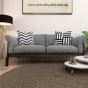 Ver imagem 2 de Kit 2 Almofadas Cheias 40cm X 40cm Decorativas Estampadas Digital Sala Sofá Quarto Geo Preto