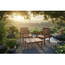 Ver imagem 6 de Conjunto de Duas Poltronas e Mesa de Centro Retangular para Jardim Varanda em Madeira Maciça