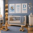 Ver imagem 1 de Kit Quadro Decorativo Infantil Ursinho Avião:30x45/Moldura Branca