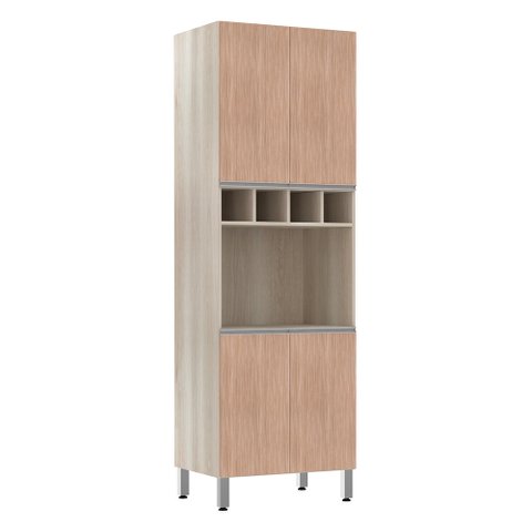 Paneleiro Luciane 70cm Nicho Microondas 4 Portas e 1 Nicho Lis