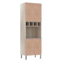 Ver imagem 1 de Paneleiro Luciane 70cm Nicho Microondas 4 Portas e 1 Nicho Lis