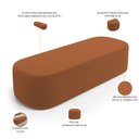 Ver imagem 5 de Cabeceira Cama Box Casal 140cm Lanna com Puff Recamier Doha W01 Bouclê Terracota - Lyam Decor