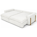 Ver imagem 2 de Sofá Cama, Retrátil e Reclinável Dubai, Tecido Bouclé, Molas Ensacadas, 2,30m.