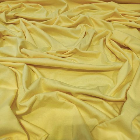 Tecido Malha de Algodão Meia Malha Tubular 100% Algodão 1,00x1,20m:amarelo Claro