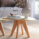 Ver imagem 2 de Mesa de Centro/lateral Formato Orgânico 65x50cm Tb613 Dalla Costa - Off White/freijó