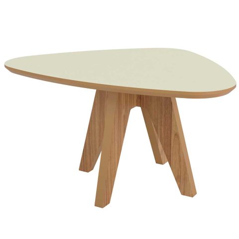 Mesa de Centro/lateral Formato Orgânico 65x50cm Tb613 Dalla Costa - Off White/freijó